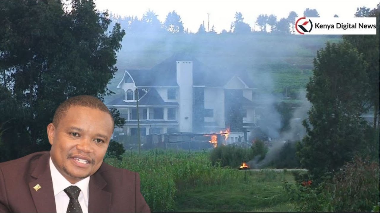 Molo MP Kimani Kuria count losses after his home was invaded by Protesters for voting 'YES'.