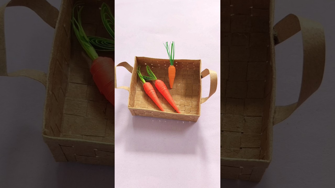 mini carrot using quilling paper/ mini carrot / carrot/mini vegetables #miniature #minecraft #shorts