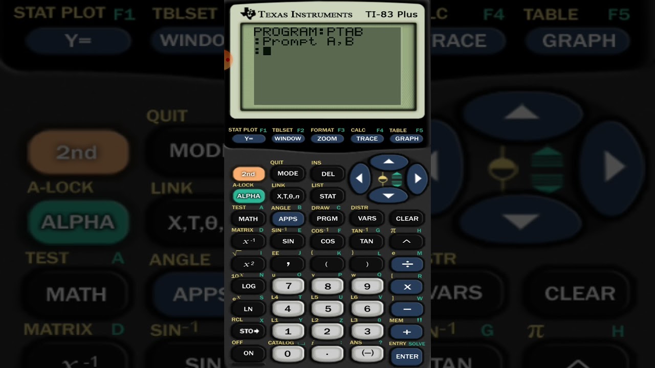 TI-83 and TI-84 Graphing Calculator Programming Pythagorean Theorem