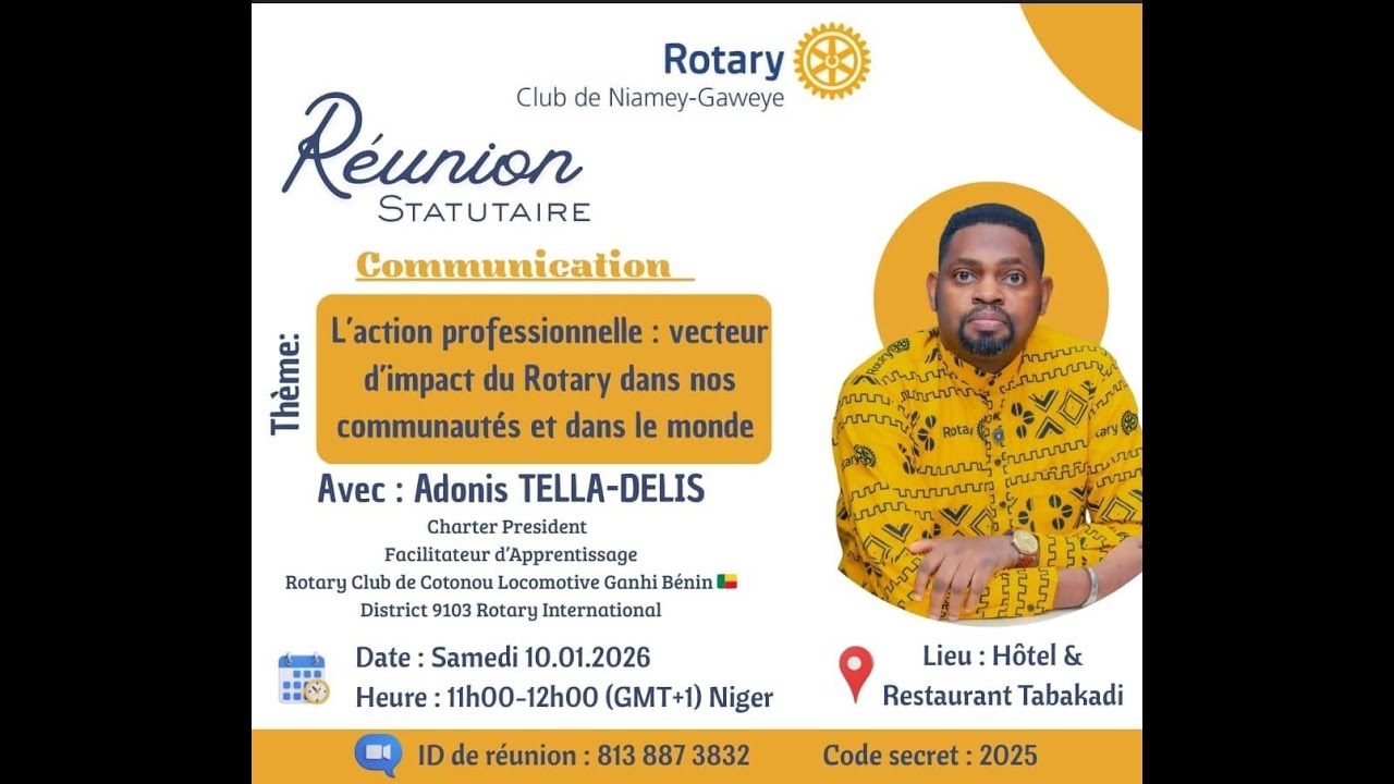 L’action professionnelle :vecteur d’impact du Rotary dans nos communautés & dans le monde--CP Adonis