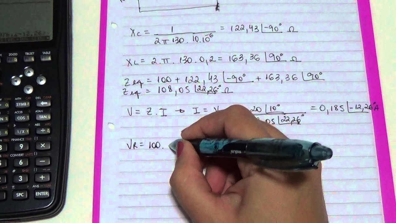 Utilização de números complexos e calculadora HP 50G em circuito RLC série