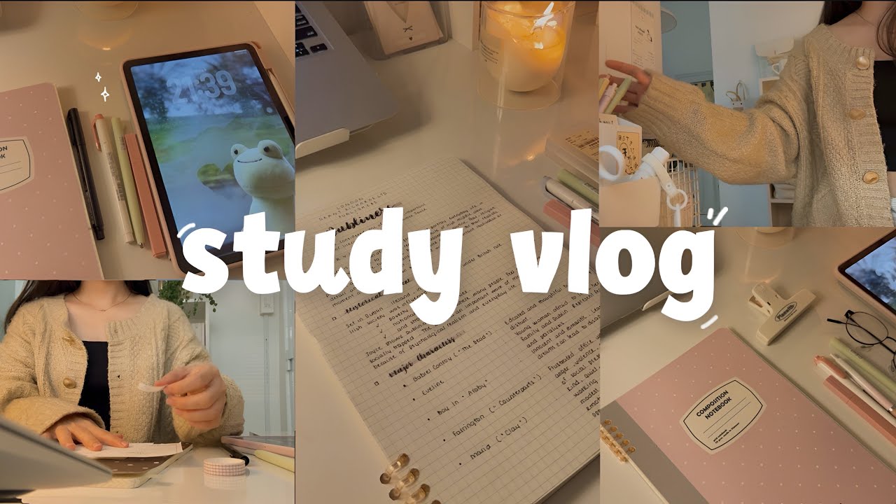 STUDY VLOG |  5:00am slow morning, studying, book haul, note, motivation ˚ ༘