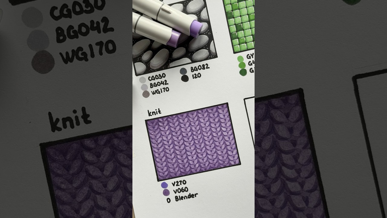🌟Tutorial Alert: Knit Print with Ohuhu Markers!🌟 #coloring #ohuhu #coloringtutorial #tutorial #art