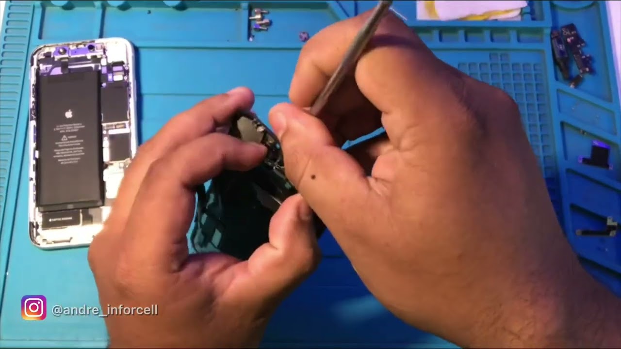 iPhone XR como abrir e trocar a tela - troca do m&oacute;dulo frontal