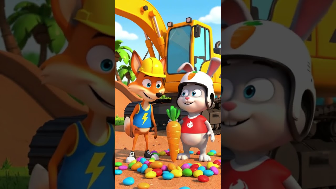 Construction Vehicles Race: Fox & Bunny Town Adventure