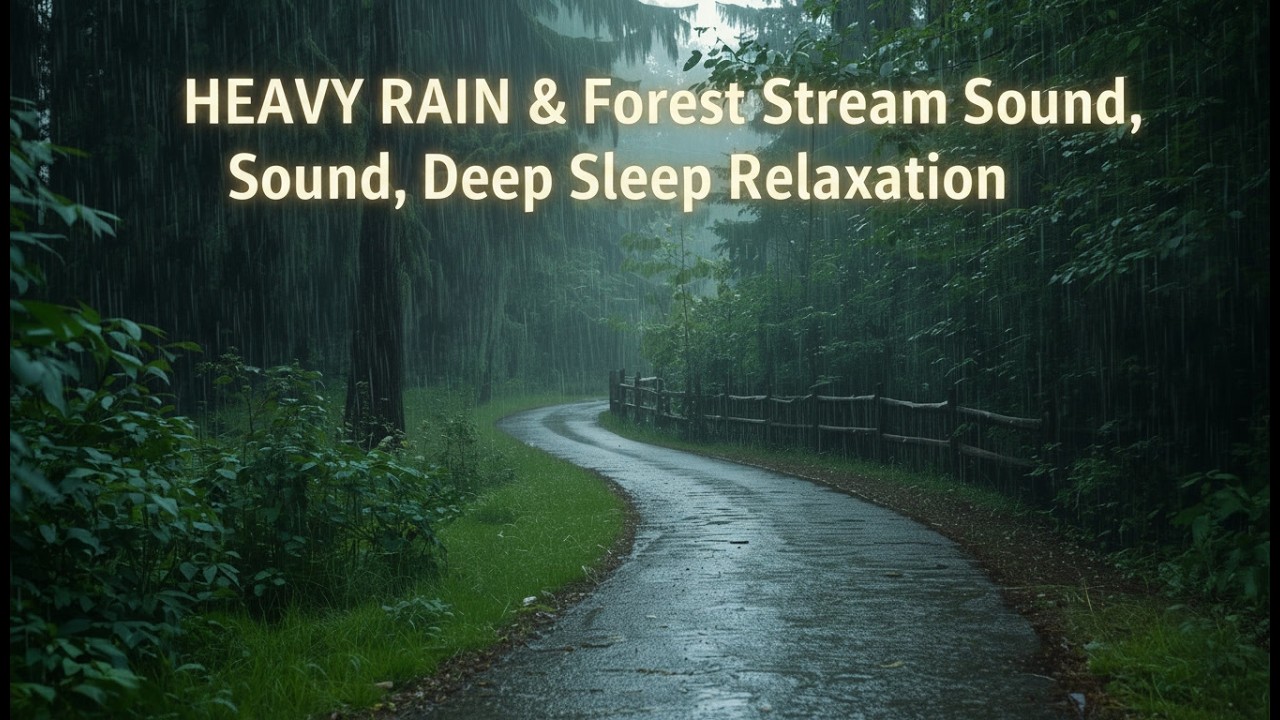 Heavy Rain & Forest Stream Sounds 🌧️ Deep Sleep Relaxation | Nature White Noise 8 Hours