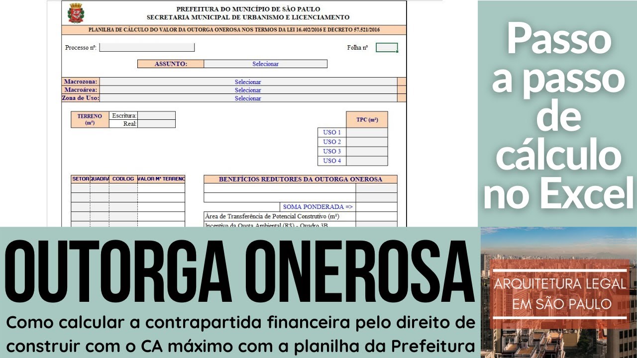Tutorial Cálculo de Outorga Onerosa