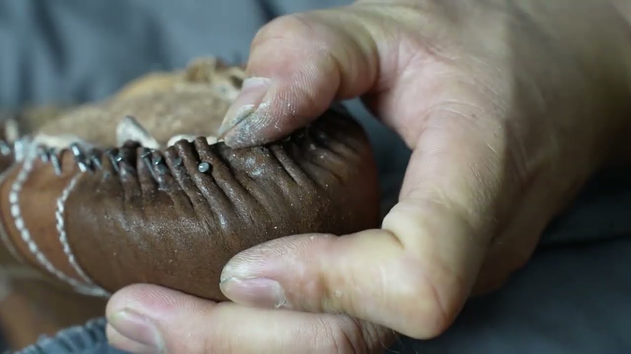 How It's Made:Making work boots from springbok skin [asmr]