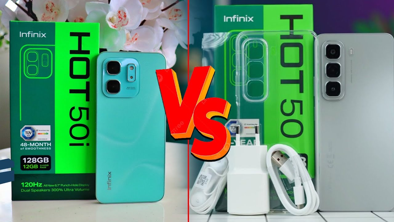 مقارنة بين infinix hot 50 و infinix hot 50i |  ارخص موبايل يشغل ببجي 60 فريم | أحدث هواتف انفنكس