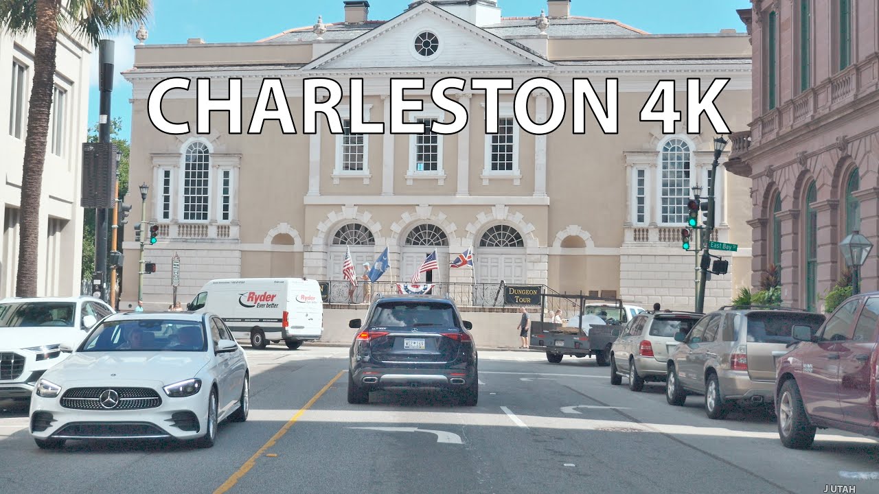 Charleston 4K - Driving Downtown - South Carolina USA