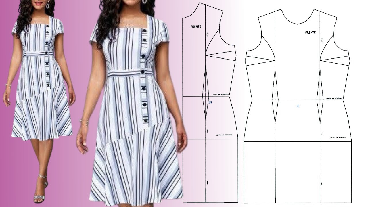 Molde de Vestido com Manga Curta[Super FÁCIL Seguindo Esse Passo a Passo]