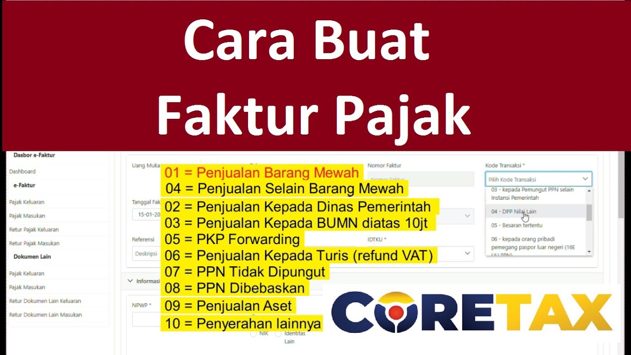 Cara Buat Faktur Pajak di Coretax