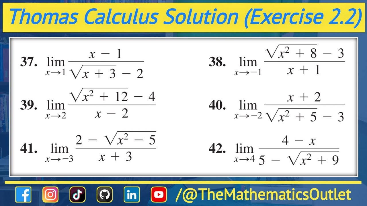 Limit of function urdu hindi | Thomas calculus exercise 2.2 Q37 to Q42 || Lec 12