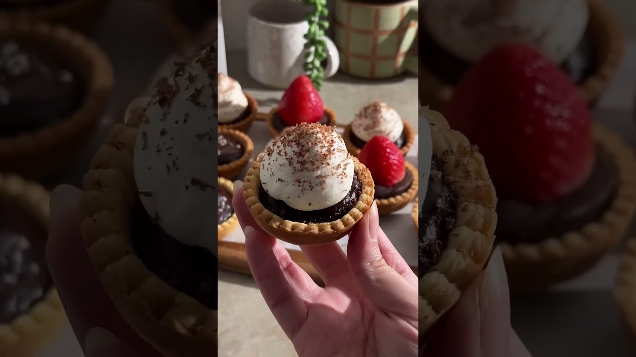mini chocolate tarts made in a muffin pan!