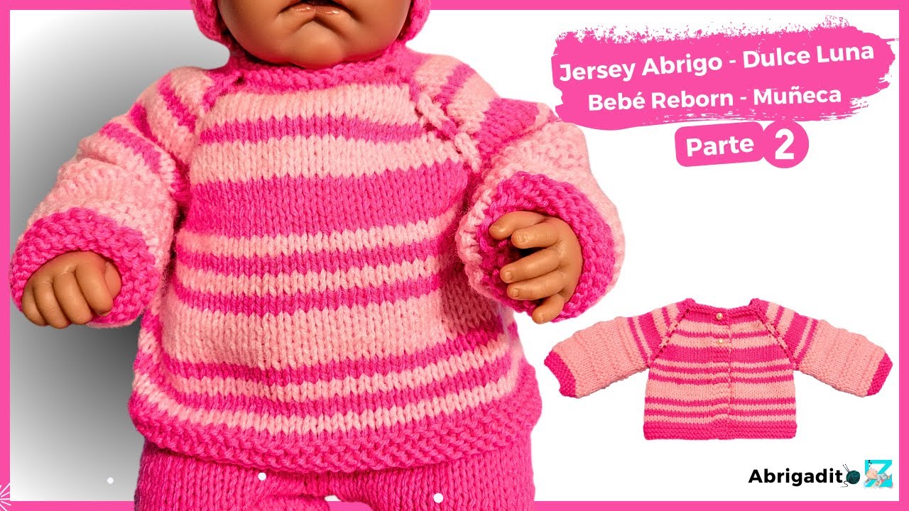 Jersey Chompa para Muñeca a Dos Agujas   Ropas Fáciles de Tejer Bebe Reborns – Abrigaditoz