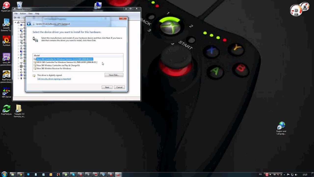 Xbox 360 compatible GPX gamepad driver problem fixing in Windows 7