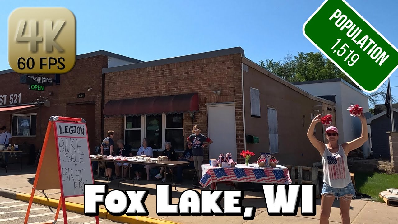 Driving Around Small Town Fox Lake, Wisconsin in 4k Video