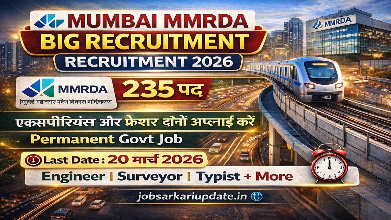 MMRDA Recruitment 2026 | 235 Permanent Government Jobs in Mumbai | Online Form