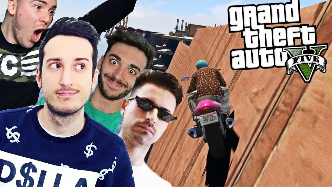 GTA 5 Online - CUFFIE ROTTE DALLA RABBIA!! Wallride In Moto Impossibile w/ illuminati crew