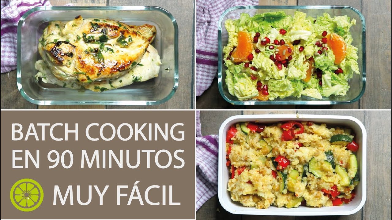 Batch Cooking Saludable en 90 Minutos (Menú Semanal) | Pdf's descargables