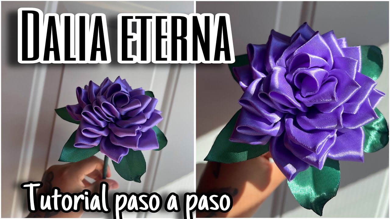 Tutorial de Dalia Eterna ✨ | Como hacer una Dalia con listón 🌸