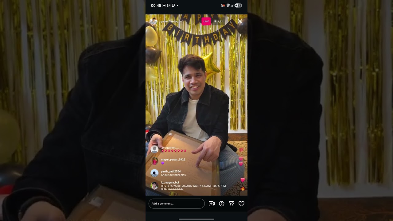 Gamerfleet live on his birthday #gamerfleet #anshubisht 