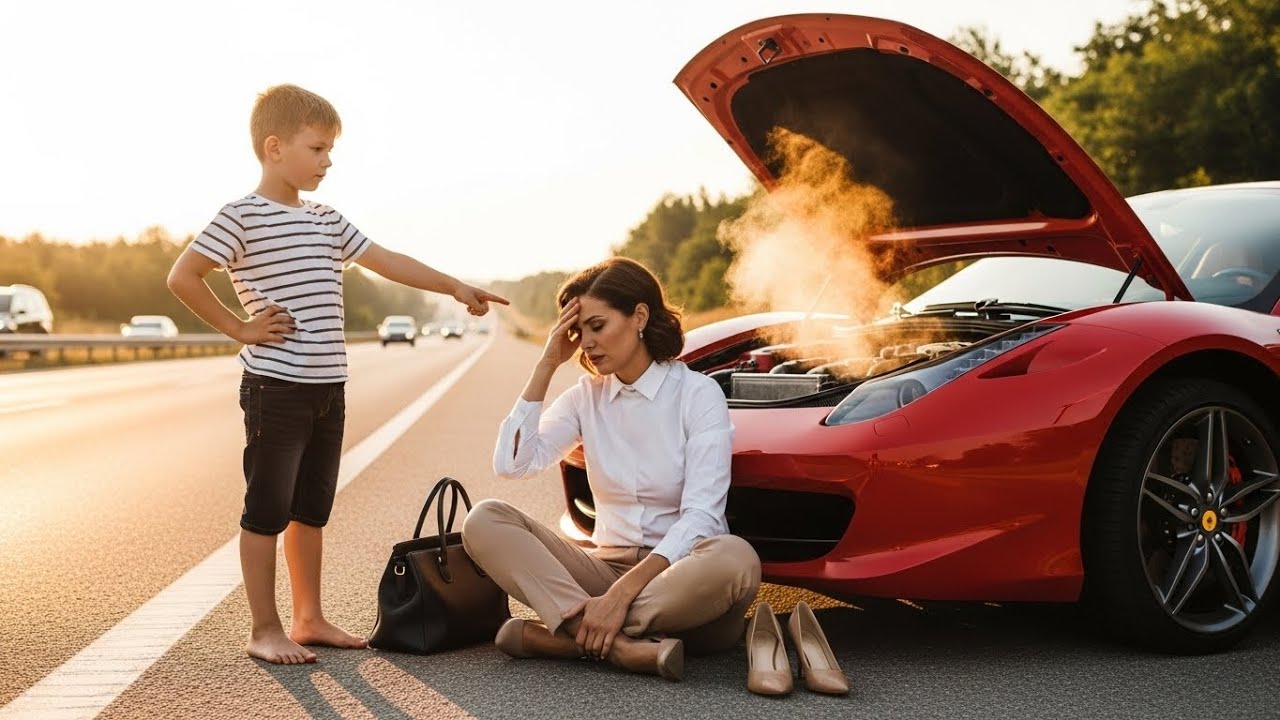 „Mój Tata Może To Naprawić” — Powiedziało Dziecko Milionerce Uwięzionej Z Ferrari Na Drodze