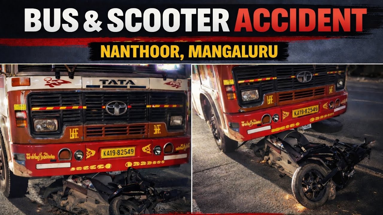  Bus & Scooter Accident in Nanthoor, Mangaluru | A Tragic Incident