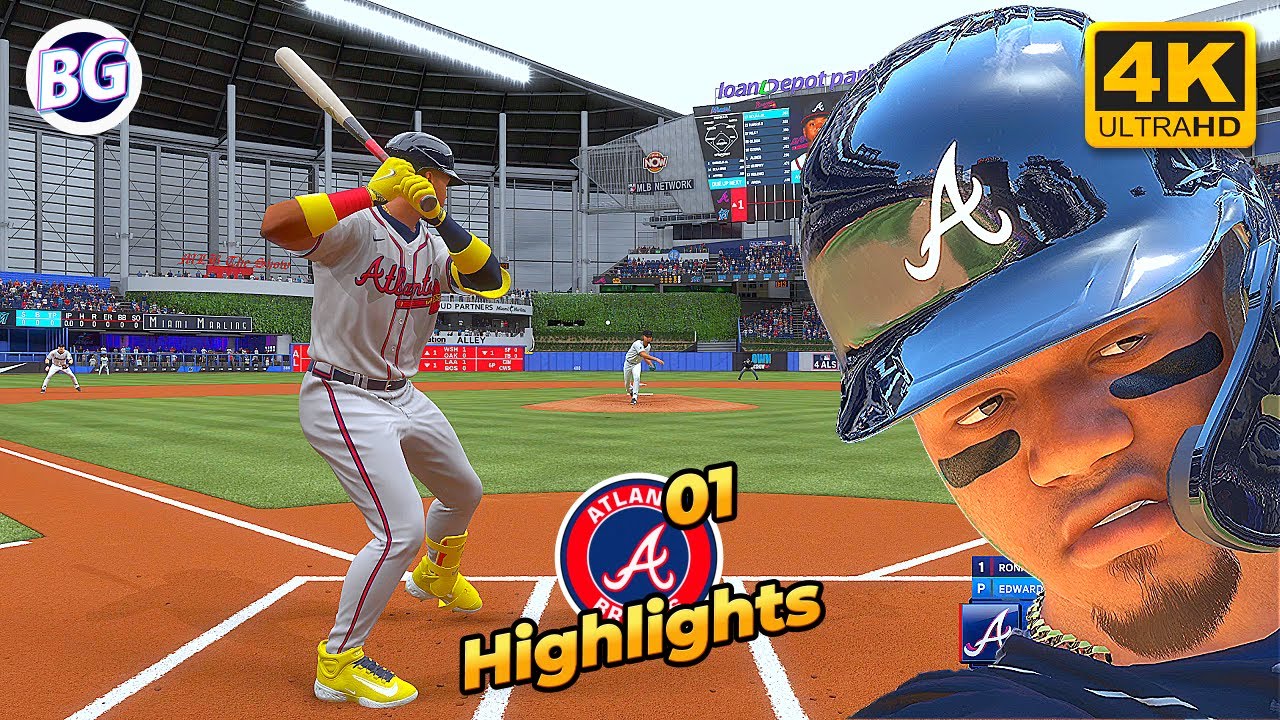 MLB The Show 24 Atlanta Braves vs Miami Marlins | Ronald Acuña Jr. - Gameplay PS5 4K 60fps