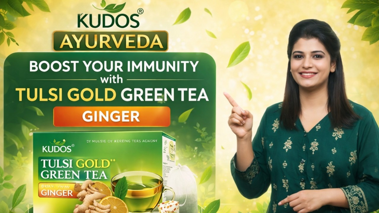 Tulsi Gold Green Tea Ginger | Boost Immunity Naturally | Kudos Ayurveda Green Tea Benefits