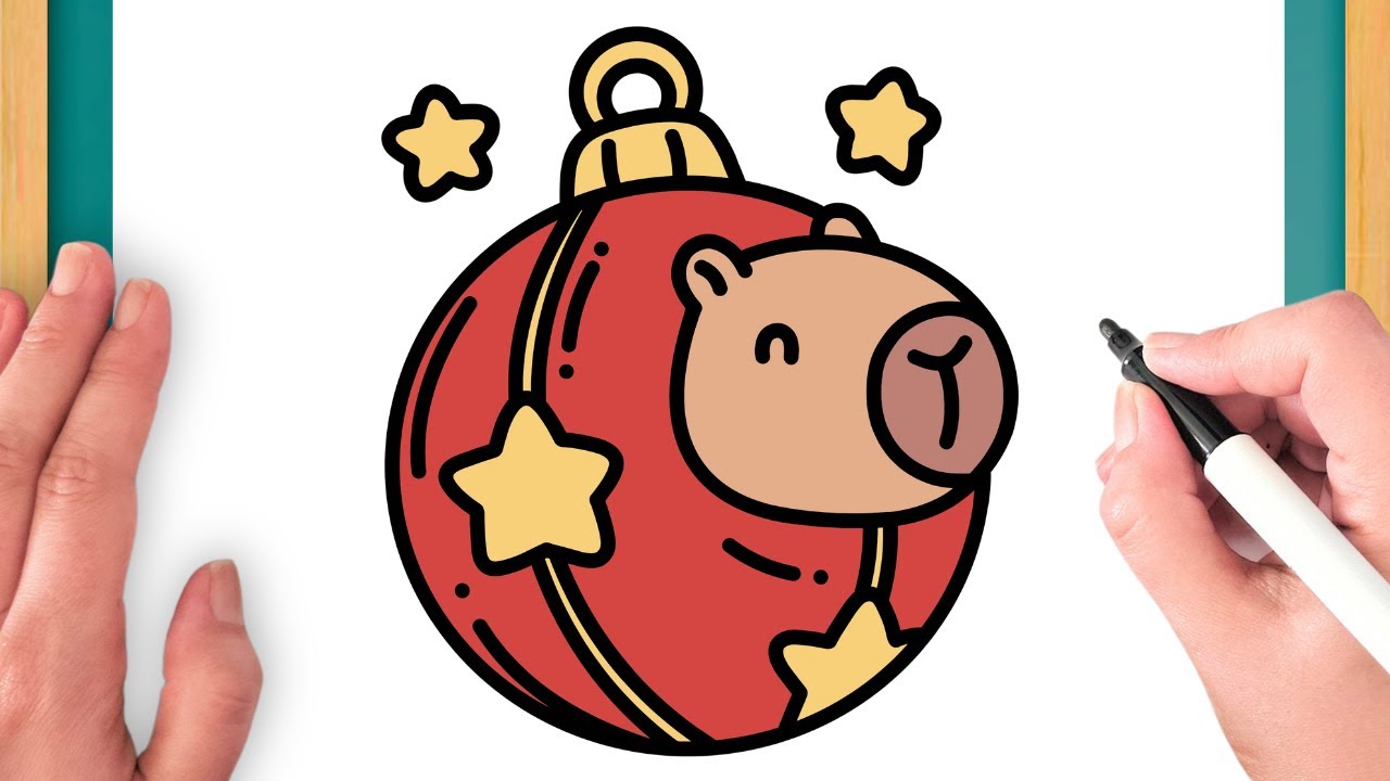Cómo Dibujar Una Capibara Kawaii Dentro De Una Bola - Dibujo Fácil Paso A Paso