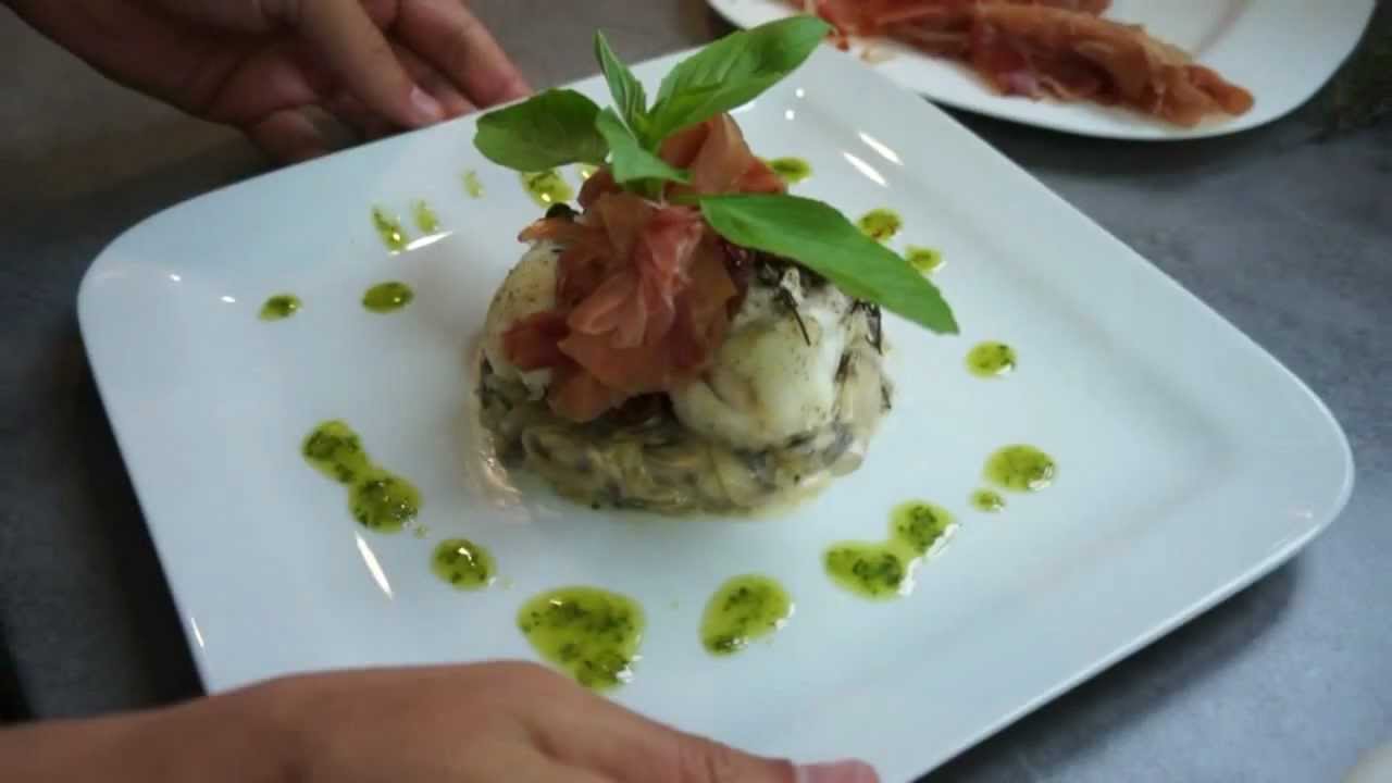 Recette : Filet de lotte aux saveurs du sud, champignons crémeux au basilic par Bridélice