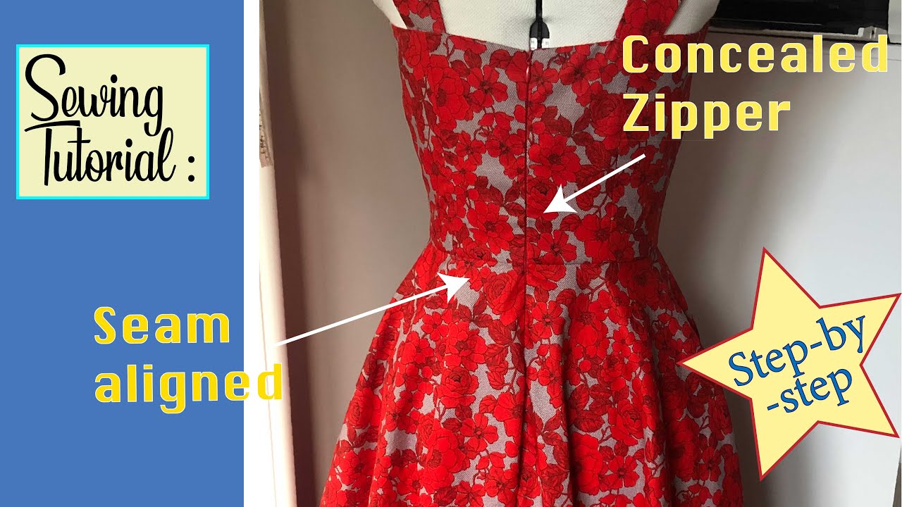 How to sew an invisible zipper? and align seams and patterns