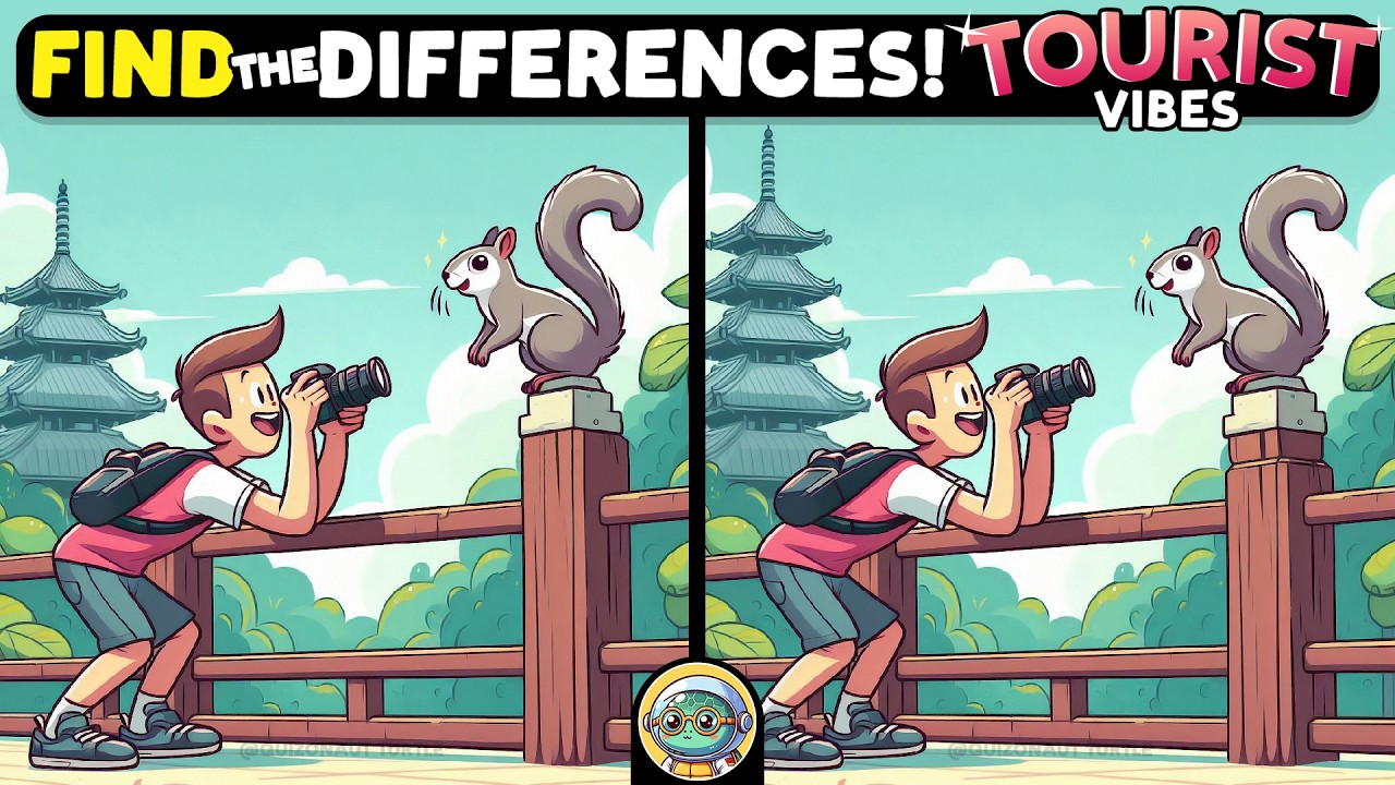 🐢🧩 Find The Difference | Puzzle Genius Challenge 🧩🐢 | Quizonaut Turtle