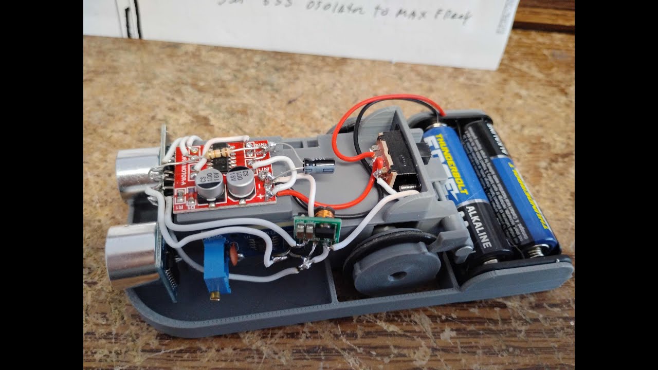 Low-cost Ultrasonic obstacle avoidance platform you can 3d print and build. No Arduino.
