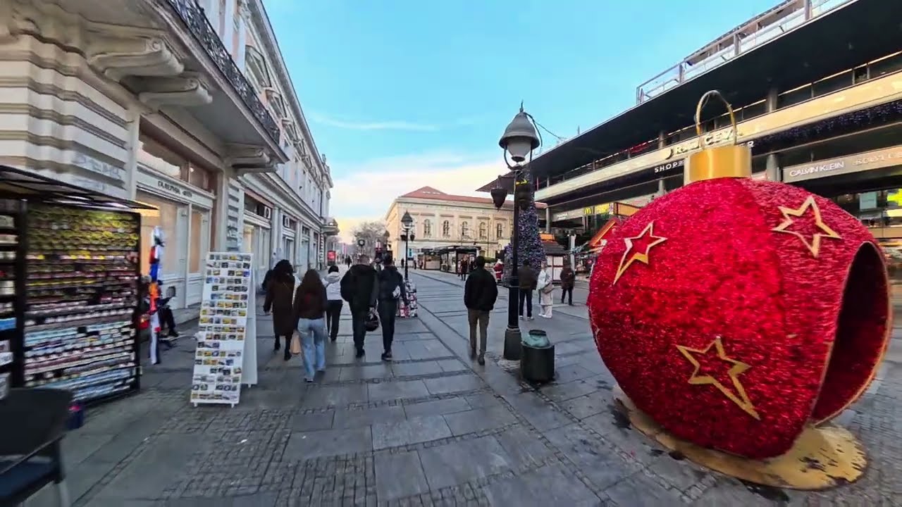 Belgrade | Serbia 🇷🇸 - New Year Walk  | Knez Mihailova Street Afternoon Walk (4K)