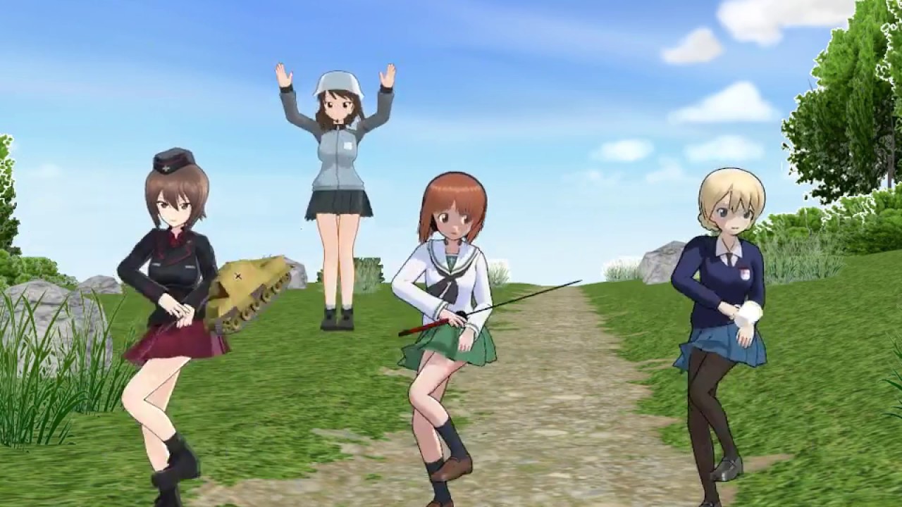 [MMD] ガルパン西住みほまほダージリン様で酔っぱらい『Ievan Polkka』