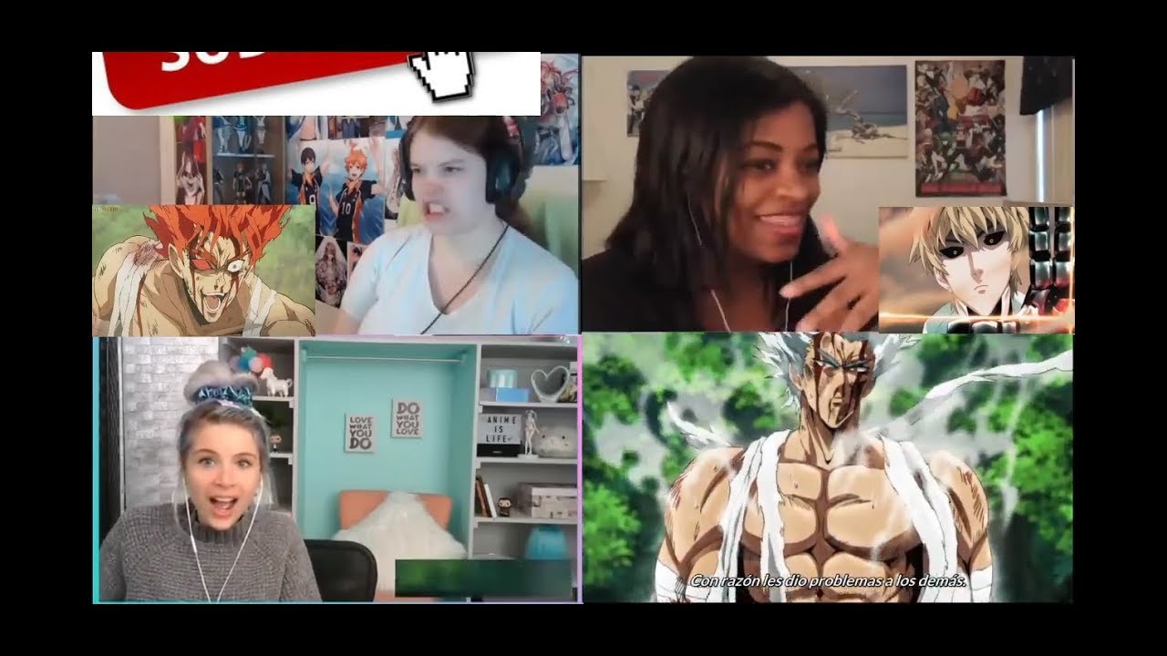 Genos vs Garou Girls Reaction Mashup | One Punch Man Season 2 | Spanish Sub