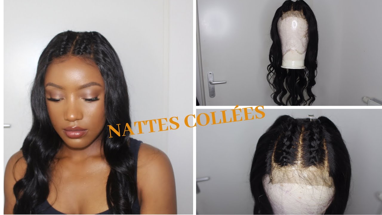 NATTES COLLÉES SUR PERRUQUE AVEC CLOSURE | CORNROWS ON CLOSURE WIG | FT SLOVE HAIR