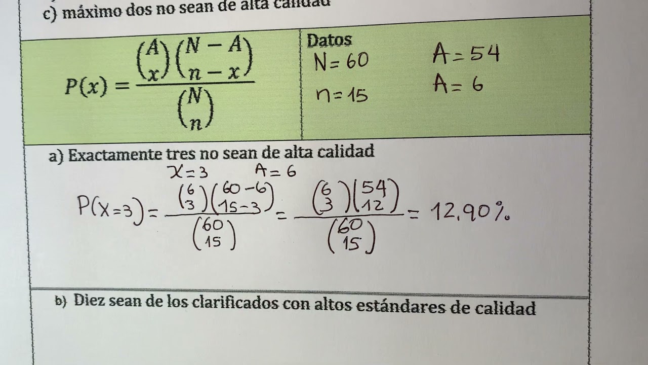 Distribución Hipergeométrica (Ejercicio)