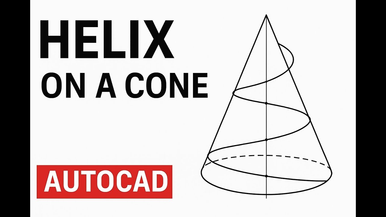 How to draw a helix of one convolution upon a cone in AutoCAD