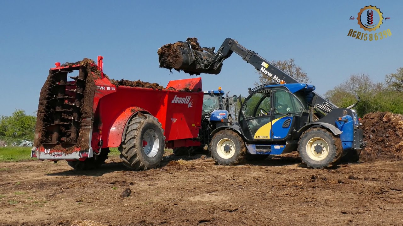 épandage de fumier 2019 new holland T7 245 jeantil EVR 18-14