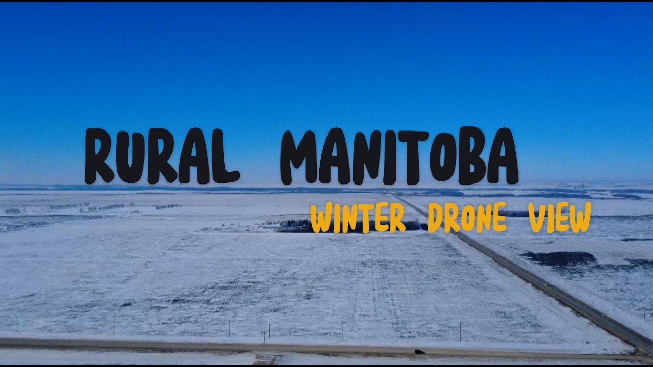 Winter Drone View of Rural Manitoba, Canada