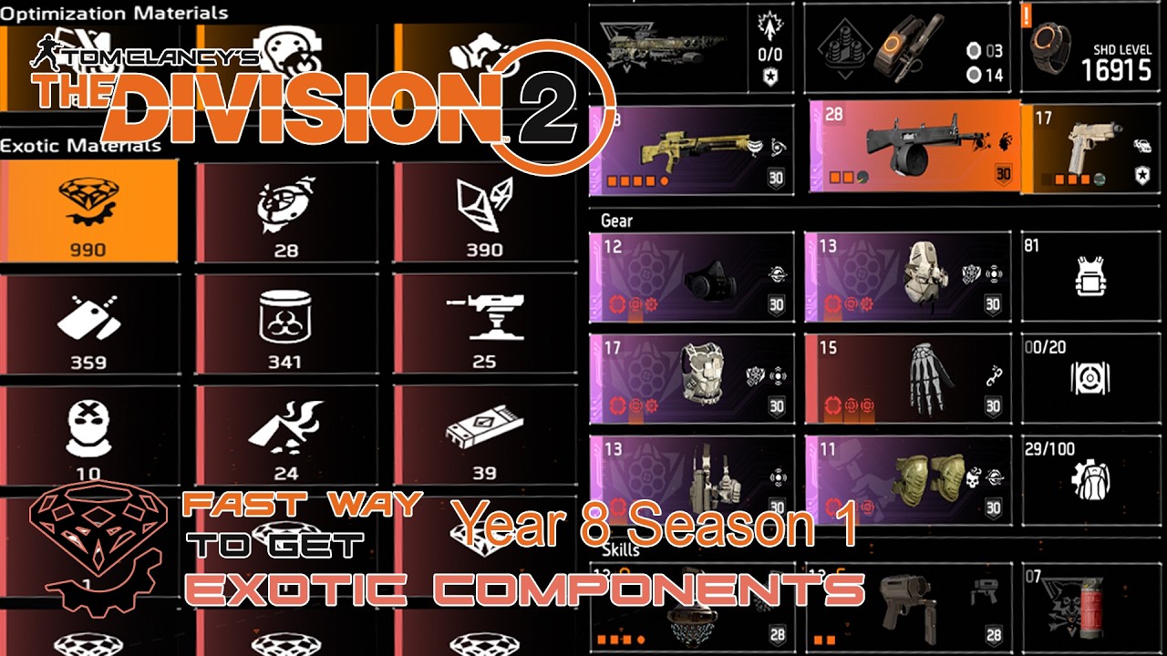 BEST FARM EXOTIC COMPONENT THE DIVISION 2 | G(OLD TRICK) Y8S1