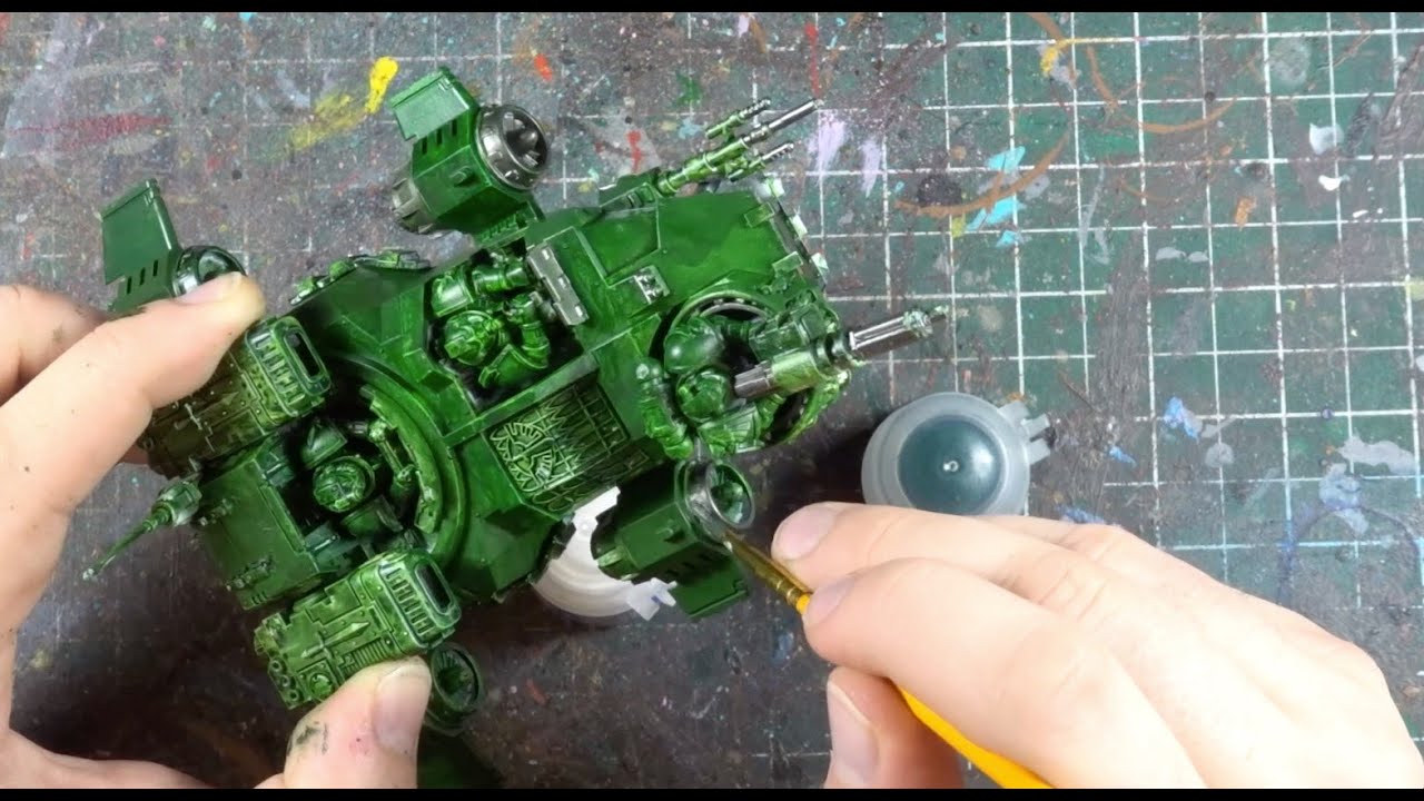 Warhammer 40K Darks Angels Vengeance Landspeeder Painting Time Lapse Video
