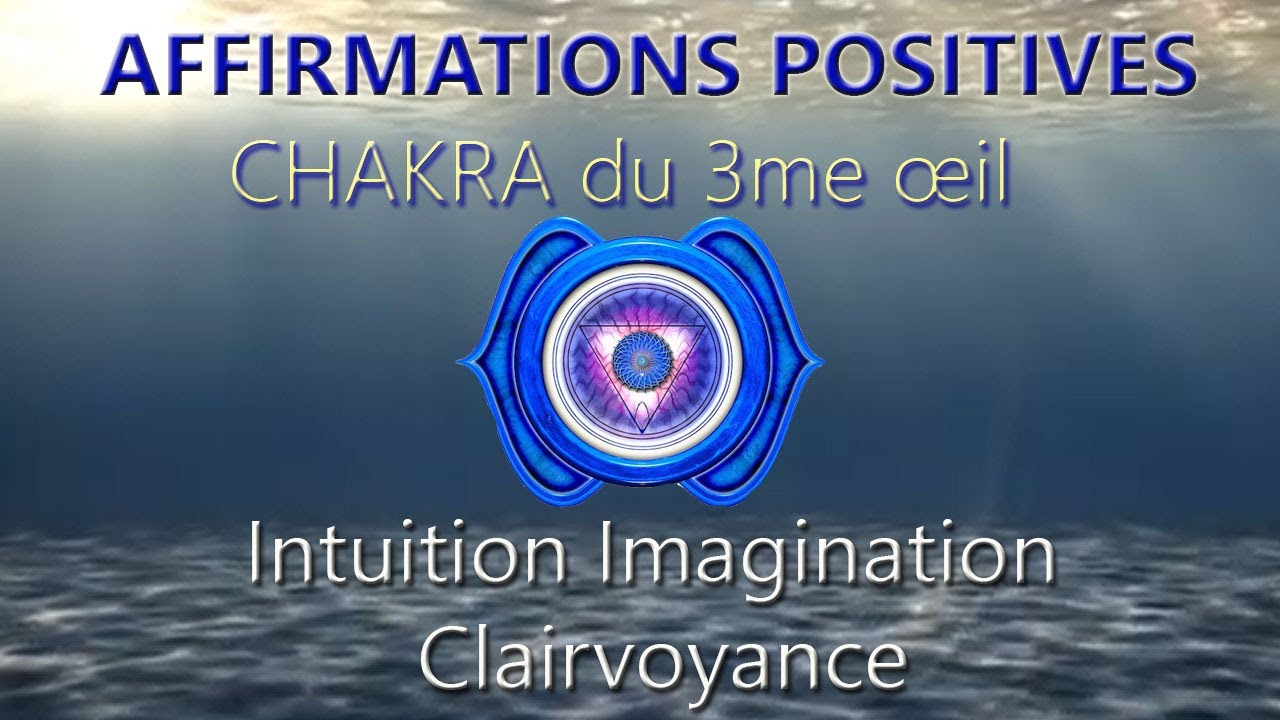 Affirmations Positives Chakra 3eme œil  Ajna. Intuition, Imagination,   force intérieure