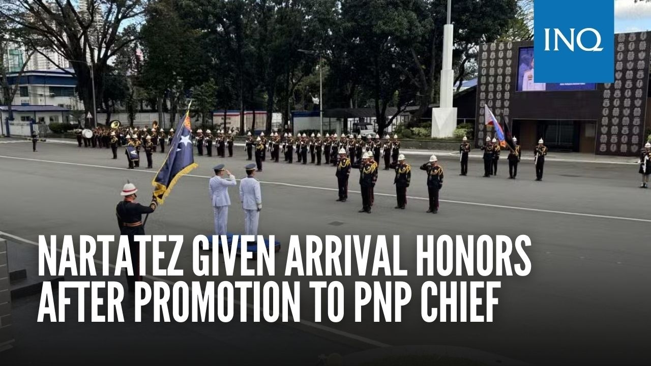 Nartatez given arrival honors after promotion to PNP chief