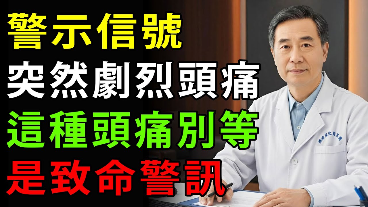 「千萬不要忽視它！」腦出血前最關鍵的1個訊號：突如其來、前所未有的劇烈頭痛  #黃金時間 #緊急情況 #健康有聲書
