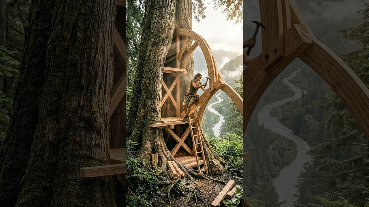 🌲 Giant ancient living tree transformation #timelapse #beforeandafter