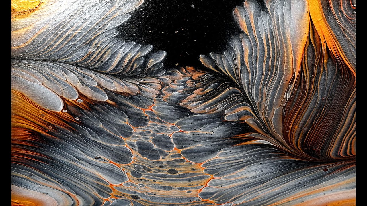 The Favorite So Far!  Feathery Straight Acrylic Pour Experiment (Part 4)